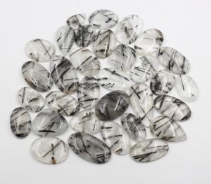 Cuarzo Rutilo Negro Natural en Cabujón, Precio al por Mayor, para Fabricación de Joyería, Gemas Sueltas de Rutilo Negro, Cristal - Product Image 3