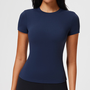 Camisetas de cuello redondo para mujer, camisetas de mujer al por mayor, ropa de mujer de alta calidad al por mayor, camisetas de moda de manga corta - Product Image 4