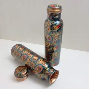 Geometric Hammered Copper Water <b>Bottle</b> Mirror Polish Premium Metal Drink <b>Flask</b> Reusable Wellness <b>Bottle</b> OEM ODM Bulk - Product Image 5