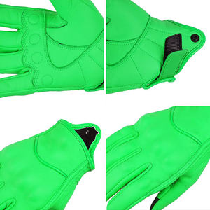 Gants de moto en cuir avec logo personnalisé, protection complète des doigts, compatibles écran tactile, design tendance, gants de course pour moto. - Product Image 5