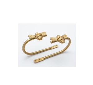 Ganchos de pared de latón vintage, organizador decorativo para la entrada, perchero resistente para abrigos, sombreros, toallas y llaves - Product Image 1
