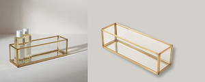 Luxury Gold Metal Glass <b>Vanity</b> Tray Modern Decorative Organizer for Perfume Cosmetics Bathroom Counter Dressing Table - Product Image 6