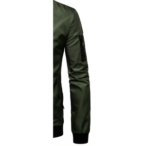 Breathable Eco-Friendly <b>Winter</b> Bomber Jacket Nylon/Polyester Fabric Stand Collar Casual Streetwear Style Men's Waterproof Front - Product Image 4