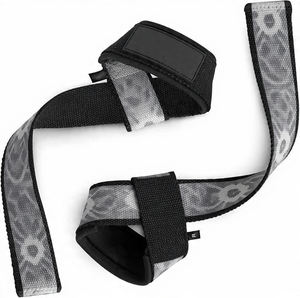 Sangles de musculation professionnelles en cuir et polyester avec support élastique pour exercices de gym - Soutien de poignet réglable - Product Image 4