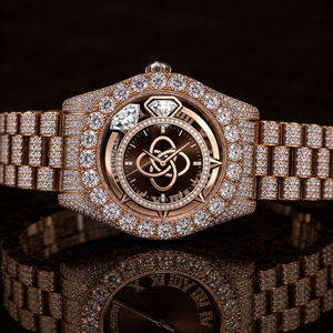 Luxury <b>Automatic</b> Moissanite Diamond Watch Men Full VVS Stone Stainless Steel Watch - Product Image 1