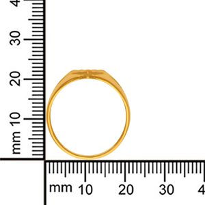 Bague audacieuse en or jaune 18 carats, design géométrique carré texturé, bague signet moderne pour homme, bijoux de luxe tendance - Product Image 5