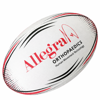 Ballon de rugby promotionnel en caoutchouc synthétique durable, logo entièrement personnalisable, idéal pour les événements d'entreprise, la promotion sportive