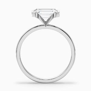 <b>Emerald</b> Cut Moissanite <b>Ring</b> 925 Sterling <b>Silver</b> Yellow Gold Plated Elegant Luxury Engagement <b>Ring</b> Dainty Wedding Bridal Party - Product Image 3