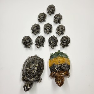Best Selling Abundance Generator Wealth Figurine <b>Orgonite</b> Natural Pyrite Turtle Fengshui Wealth Prosperity Decoration Portable - Product Image 4