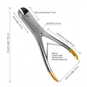 Pince chirurgicale orthopédique DETAIN IMPEX, coupe-fils manuel à double action en carbure de tungstène et acier inoxydable, instrument CE - Product Image 6