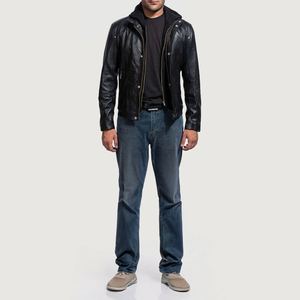 Chaqueta de Cuero Casual para Hombre, Impermeable, de Invierno, con Cuello Alto y Logotipo Frontal, de Primera Calidad, a la Moda, Venta al Por Mayor - Product Image 2