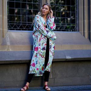 ชุดกิโมโนลายดอกไม้ผ้าฝ้ายลำลองสำหรับวันวาเลนไทน์กระดุมเป็นมิตรต่อสิ่งแวดล้อม - Product Image 5