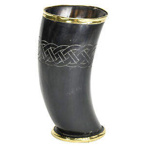 Tasse de corne de vin Viking de haute qualité blanc couleur naturelle corne de buffle tasse de bière décorative Viking corne à boire grand verre - Product Image 6
