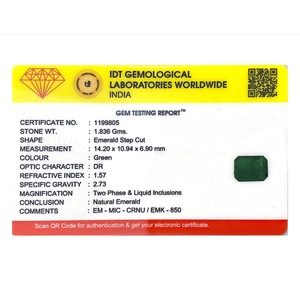 Natural Zambian Emerald Loose Gemstone 9.18 Carat AA Quality Pear Cut Certified Wholesale - Product Image 4