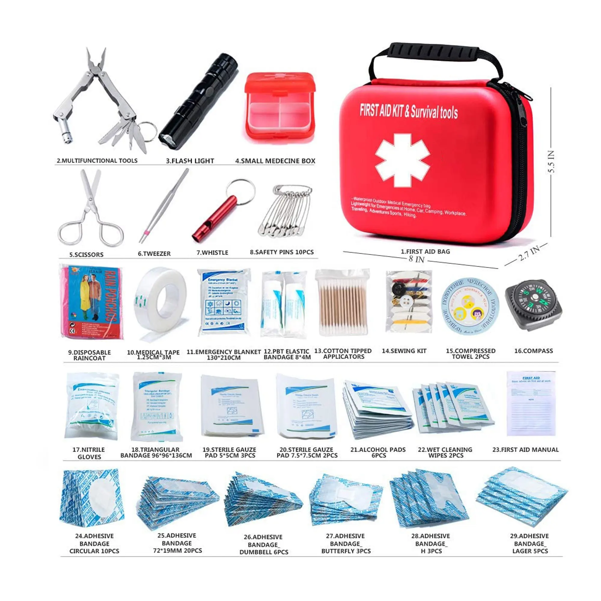 Ifak personalizado tático sobrevivência de emergência primeiros socorros sobrevivência kits em suprimentos médicos caso kit saco para caminhadas esportes ao ar livre 100