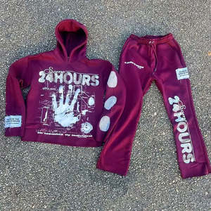 Diseña Tu Propio Chándal Personalizado con Efecto Desgastado, 400, 450, 500 Gsm, para Hombre, Verano, 100% Algodón Orgánico, Estilo Urbano, Chándal Oversize - Product Image 4