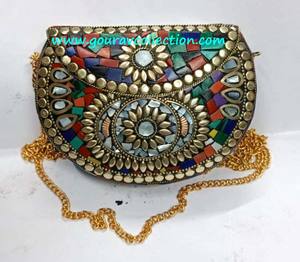 Monederos Metálicos de Moda para Mujer, Exportador Indio, Cuentas de Mosaico Multicolor para Fiestas, Modelo GC-BG-317 Disponible al Mejor Precio - Product Image 1