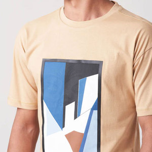 เสื้อยืดคอตตอน 100% ดีไซน์ใหม่ล่าสุด สไตล์สตรีทแวร์ พิมพ์โลโก้ตามสั่ง ทรงหลวม ราคาส่ง สำหรับผู้ชาย - Product Image 4