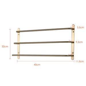 Juego de Accesorios de Baño KJWY00, Toallero de Acero Inoxidable 304 de Lujo con Tres Niveles y Acabado Dorado Cepillado, 17.72 Pulgadas - Product Image 6