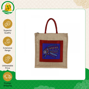 Highest Bulk Selling Best Quality Elegant Embroidery Fancy Eco-Friendly Jute Shopping Tote Bag with Padded Handle for Sale - Product Image 3