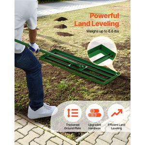 Livellatore da Giardino Professionale in Acciaio da 78 Pollici con Manico Estensibile, Rastrello Livellante per Prato 36x10 Pollici, Strumento in Metallo Inossidabile per la Cura del Prato - Product Image 3