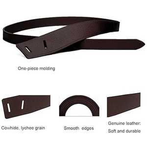 Ceinture en cuir épaisse et robuste avec bords renforcés, ceinture en cuir pleine fleur de qualité supérieure avec logo personnalisé imprimé et finition mate - Product Image 3