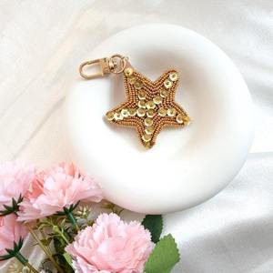 Lindo Llavero de Flores con Cuentas, Colgante para Bolso o Coche, Regalo para Mujer, Artesanía, Bordado de Flores con Cuentas de Semillas - Product Image 5