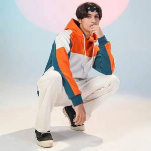 Nouvelle Collection Survêtement Homme 100% Coton Haute Qualité Épais Style Urbain Ample avec Panneaux Manches Personnalisables - Product Image 1