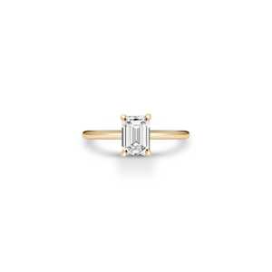 Bagues de fiançailles en diamant, or massif 14k 18k, solitaire, pour anniversaire, mariage, bijoux modernes, taille émeraude, diamant de laboratoire, 1, 2, 3 carats, vente en gros - Product Image 1