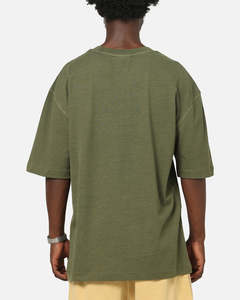 T-shirt en coton vert olive surdimensionné pour homme avec logo OEM personnalisé, manches courtes, col rond, coupe décontractée, pour un usage quotidien - Product Image 5