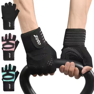 Gants de sport en cuir demi-doigts ventilés antidérapants à prix d'usine en gros pour le cross-training, la musculation, les soulevés de terre, le golf - Product Image 2