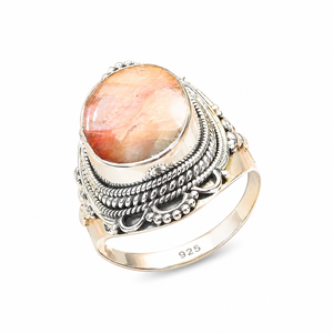 Natural Rhodochrosite Large Gemstone <b>Ring</b> <b>925</b> Sterling <b>Silver</b> Handmade Vintage Boho Statement <b>Ring</b> Women Jewelry Christmas gift - Product Image 3