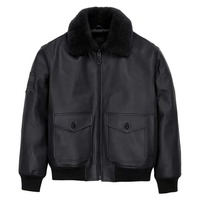Blouson aviateur noir Avirex G-1 fait main, blouson d'aviateur vintage en cuir américain, blouson pilote, streetwear des années 90