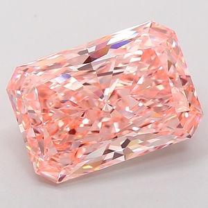 เพชรทรงสี่เหลี่ยมผืนผ้าสีชมพูธรรมชาติแบบแฟนซีเจียระไนเรเดียนท์ - Product Image 1