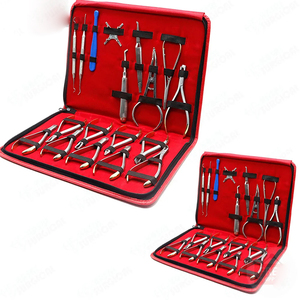 Juego de Instrumentos Quirúrgicos Dentales de 18 Piezas, Acero Inoxidable Manual, Certificado CE Clase I, Kit de Herramientas de Ortodoncia, Estuche Rojo - Product Image 4