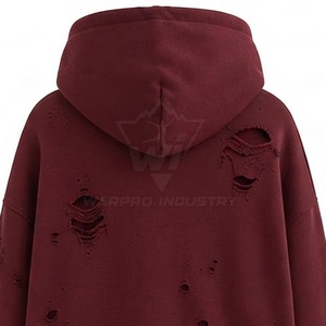 Sudaderas con Capucha Estilo Streetwear para Mujer, Algodón Premium, Fabricación OEM ODM, Sudaderas Casuales con Efecto Desgastado - Product Image 3