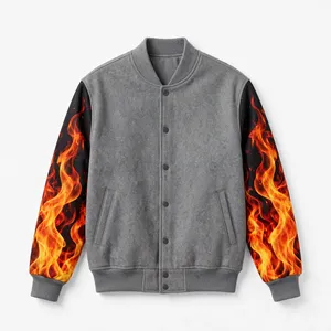 Veste universitaire en cuir véritable de haute qualité avec boutons pression personnalisés et patchs OEM - Product Image 6
