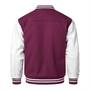 Personalized Vintage Patchwork <b>Winter</b> Bomber <b>Jacket</b> PU Leather Sleeve Wool Body Embroidered O-Neck <b>Waterproof</b> - Product Image 3