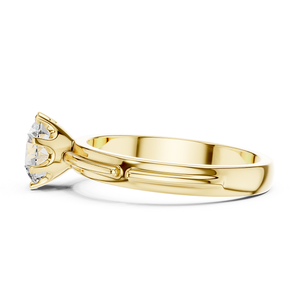 Bague en or avec diamant de laboratoire étincelant de 1 carat, taille brillant, certifié IGI, bijoux fins élégants, mode moderne pour fiançailles - Product Image 2