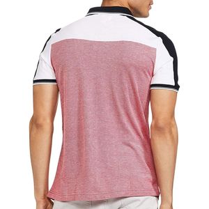 Polo para Hombre, Rosa y Blanco en Contraste, Manga Corta, Cuello Clásico, Ropa Deportiva Informal para Golf y Tenis, Ligera, Uniforme Personalizado para Equipos - Product Image 4