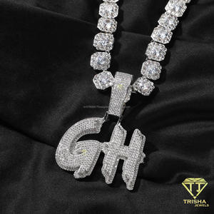 สร้อยคอจี้ตัวอักษร DUPS สุดเท่ ประดับเพชรเลี้ยงในห้องปฏิบัติการ ดีไซน์แบบ Iced Out สีทอง  เครื่องประดับฮิปฮอปสั่งทำได้ สำหรับผู้ชาย ขายส่ง - Product Image 5