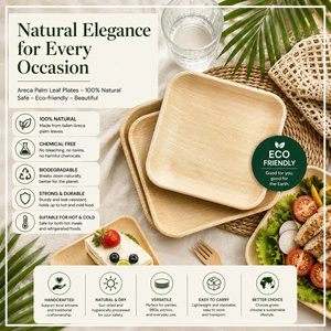 Premium Eco-Friendly Disposable Dinnerware Set Biodegradable Areca Leaf Plates Modern Natural Sustainable Palm Leaf Dishes Plant - Product Image 1