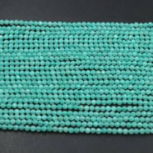 Cuentas de Amazonita Natural Grado AAA, Forma Rondelle Facetada, 3mm-3.5mm, Azul Cielo, Perforadas al Centro, Certificadas por CMA, Hilo de 13 Pulgadas para Joyería - Product Image 3