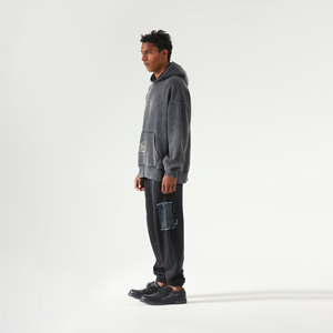 Custom 500 Gsm Cropped Hoodies <b>Thick</b> <b>Fleece</b> French Terry Blank Oversized Hoodie Boxy fit Cotton Heavyweight boxy Hoodie for <b>men</b> - Product Image 4