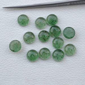 Quartz fraise vert de qualité AAA 4mm à 10mm Cabochons ronds pierres précieuses en vrac pierres semi-précieuses naturelles pour la fabrication de bijoux - Product Image 2