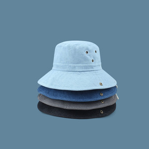 Sombrero de Pesca Personalizado de Ala Ancha con Logotipo Bordado, Sombrero para el Sol, Sombreros de Pescador de Mezclilla a la Moda - Product Image 3
