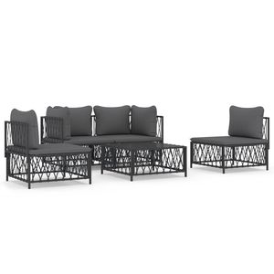 Set Lounge da Giardino Modulare Medio Antracite con Tessuto Intrecciato, Arredamento da Esterno Resistente - Product Image 2