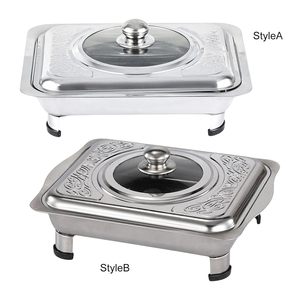 ถาดอุ่นอาหารสแตนเลสสตีลหรูหราทันสมัยพร้อมฝาปิดและถาดเสิร์ฟสำหรับงานเลี้ยงและห้องครัวในราคาที่ดีที่สุด - Product Image 5