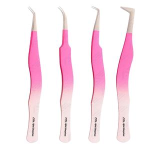 Meilleure pince à épiler d'extension de cils Pince à épiler de précision en acier inoxydable incurvée Outil applicateur de cils professionnel pour classique - Product Image 1