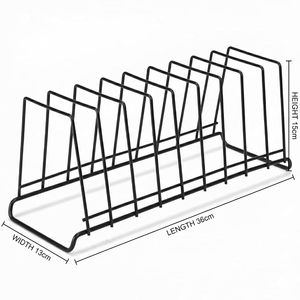 High Modern 9-Section Stainless Steel Plate Stand for Kitchen Cabinet Countertop | <b>Dish</b> Organizer <b>Rack</b> | Durable Portable - Product Image 3